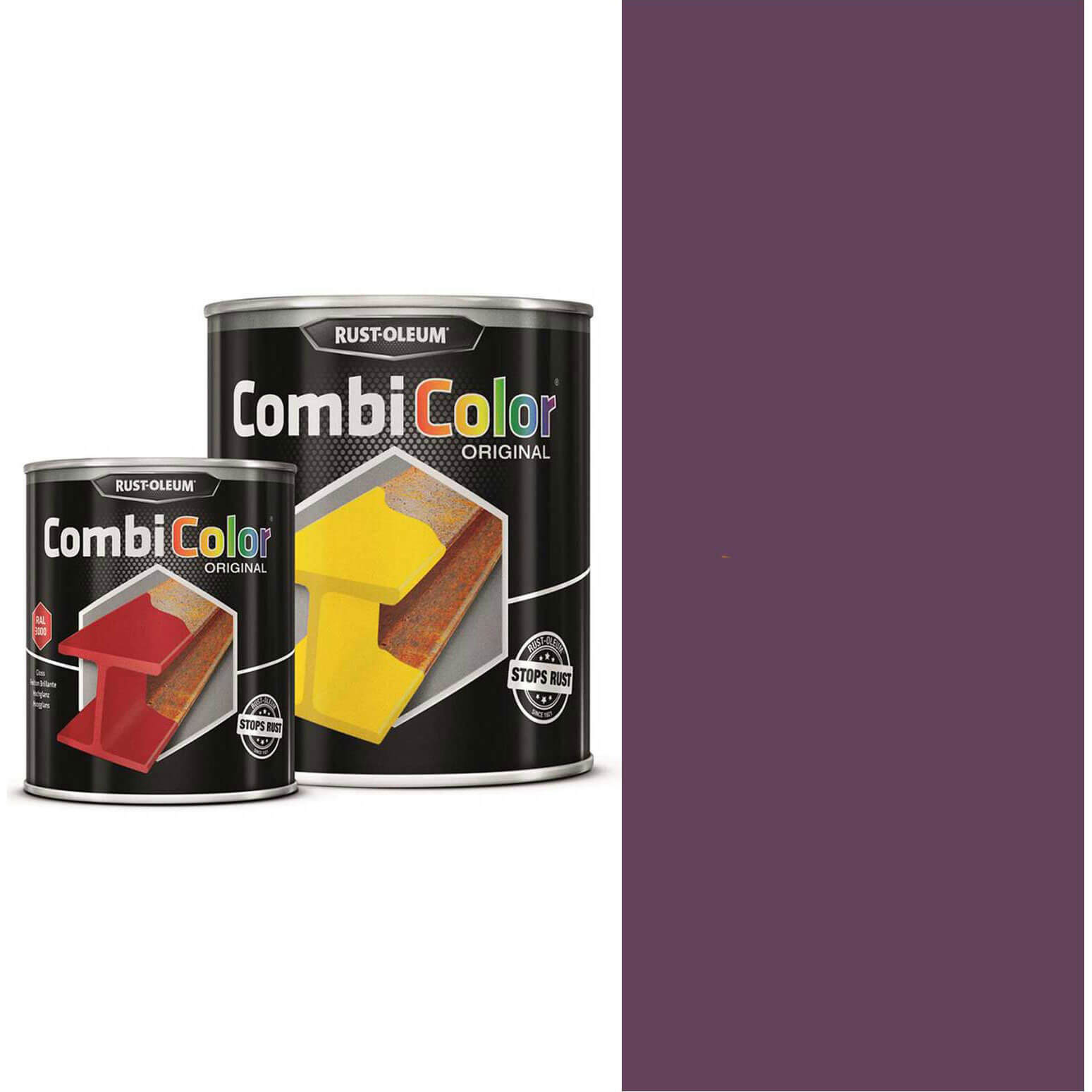 Photo of Rust Oleum Combicolor Metal Protection Paint Red Lilac 750ml