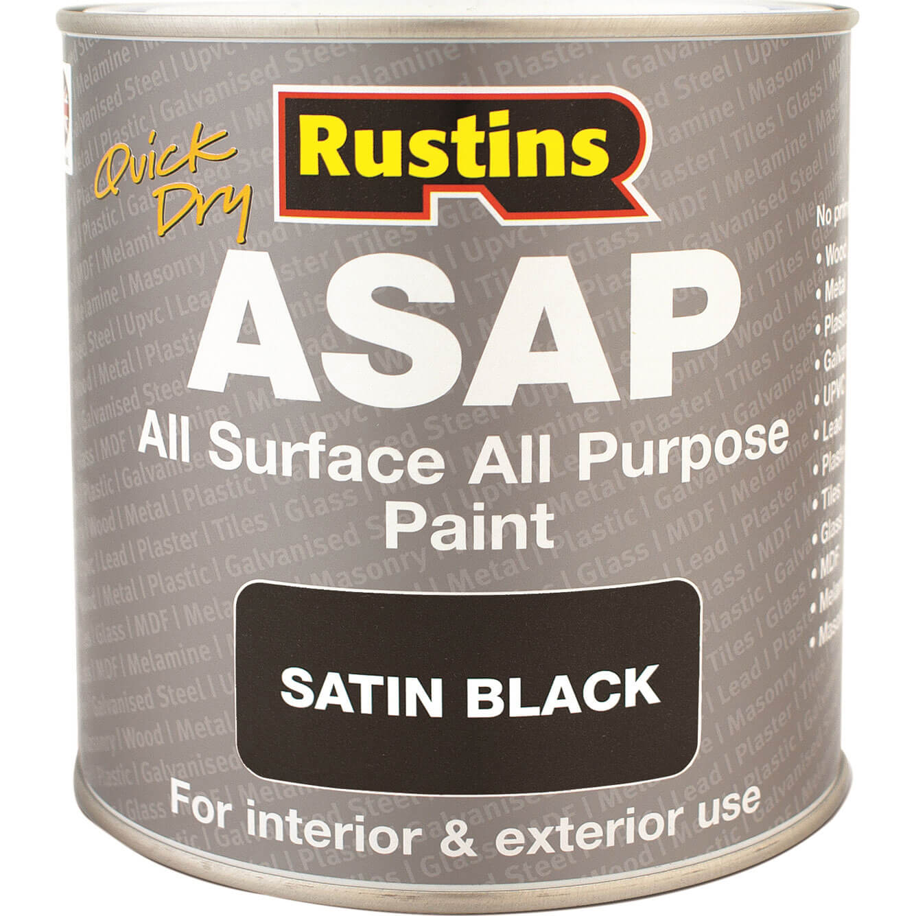 Photo of Rustins Asap All Surface All Purpose Paint Black 500ml