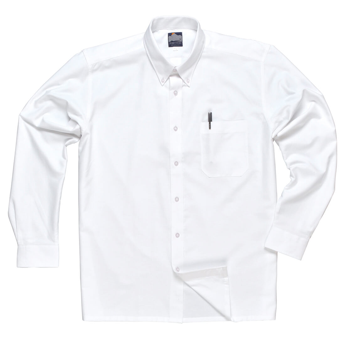 Photo of Portwest Mens Oxford Long Sleeved Shirt White Size 18.5