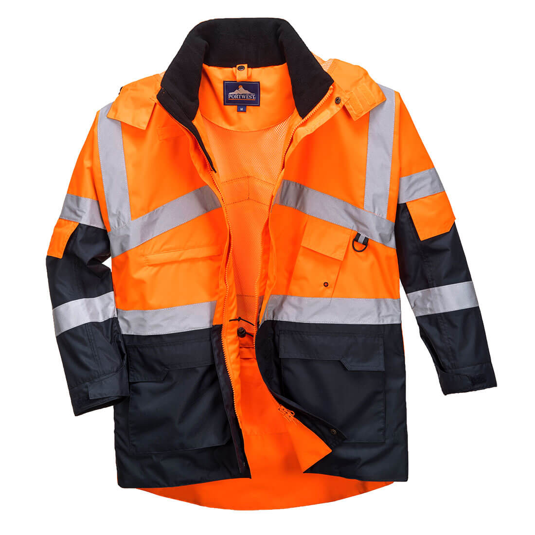 Photo of Oxford Weave 300d Class 2 Hi Vis 2-tone Breathable Jacket Orange / Navy S