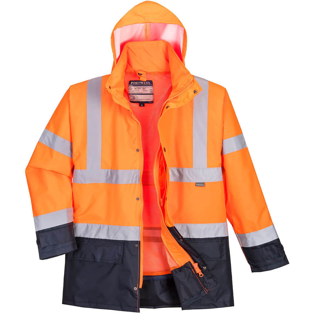 Photo of Oxford Weave 300d Class 3 Hi Vis 5-in1 Executive Jacket Orange / Navy Xs