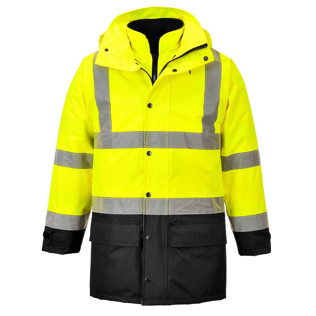 Photo of Oxford Weave 300d Class 3 Hi Vis 5-in1 Executive Jacket Yellow / Black 4xl