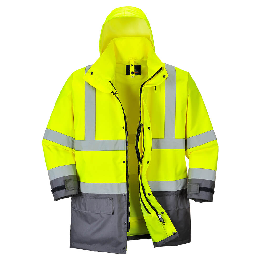 Photo of Oxford Weave 300d Class 3 Hi Vis 5-in1 Executive Jacket Yellow / Grey L
