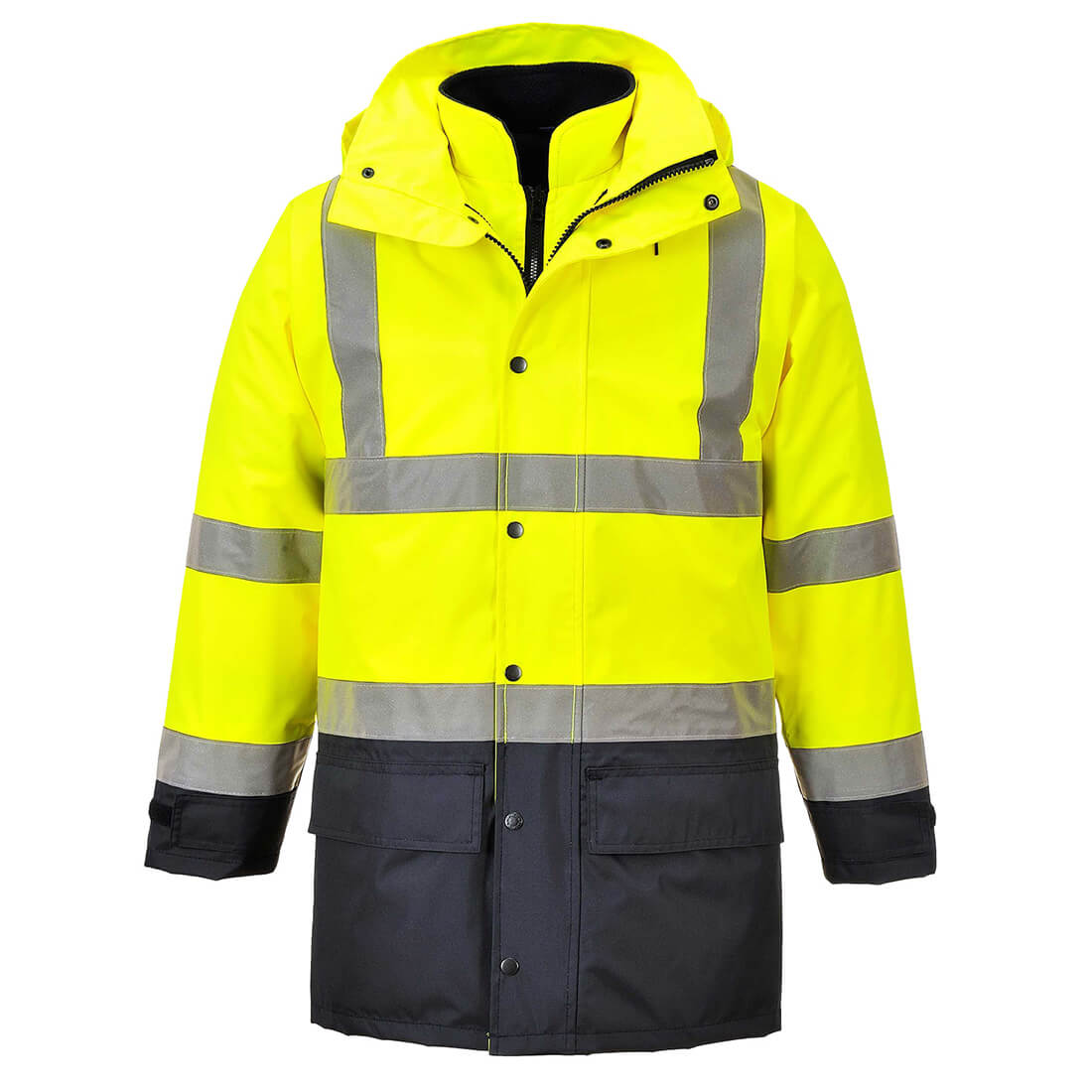 Photo of Oxford Weave 300d Class 3 Hi Vis 5-in1 Executive Jacket Yellow / Navy 5xl