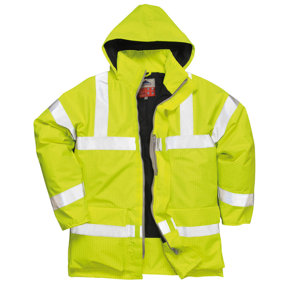 Photo of Biz Flame Hi Vis Flame Resistant Rain Jacket Yellow 6xl