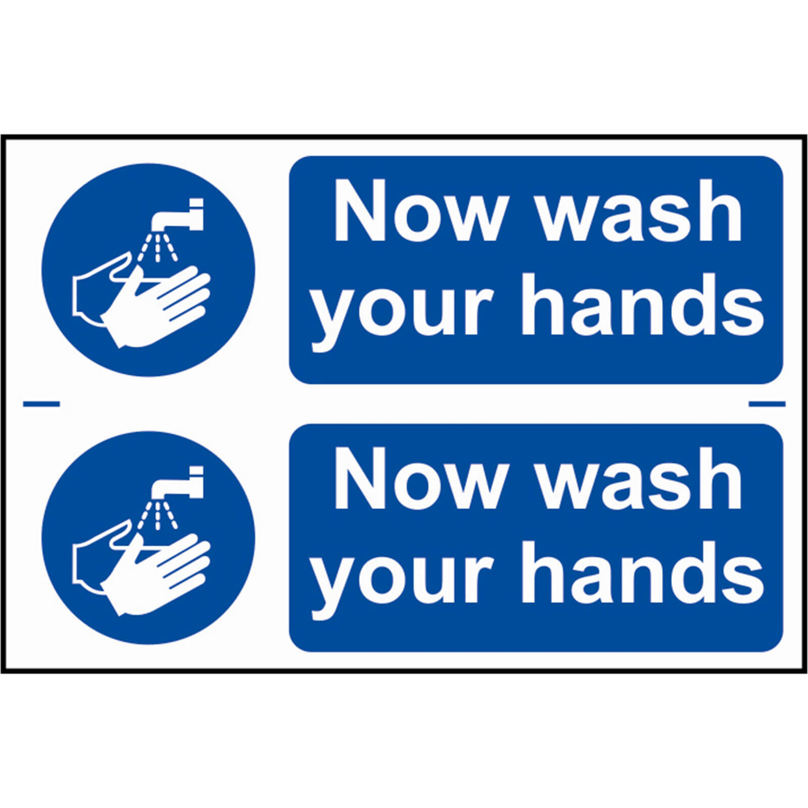 Photo of Scan Now Wash Your Hands Sign Pack Of 2 300mm 100mm Standard