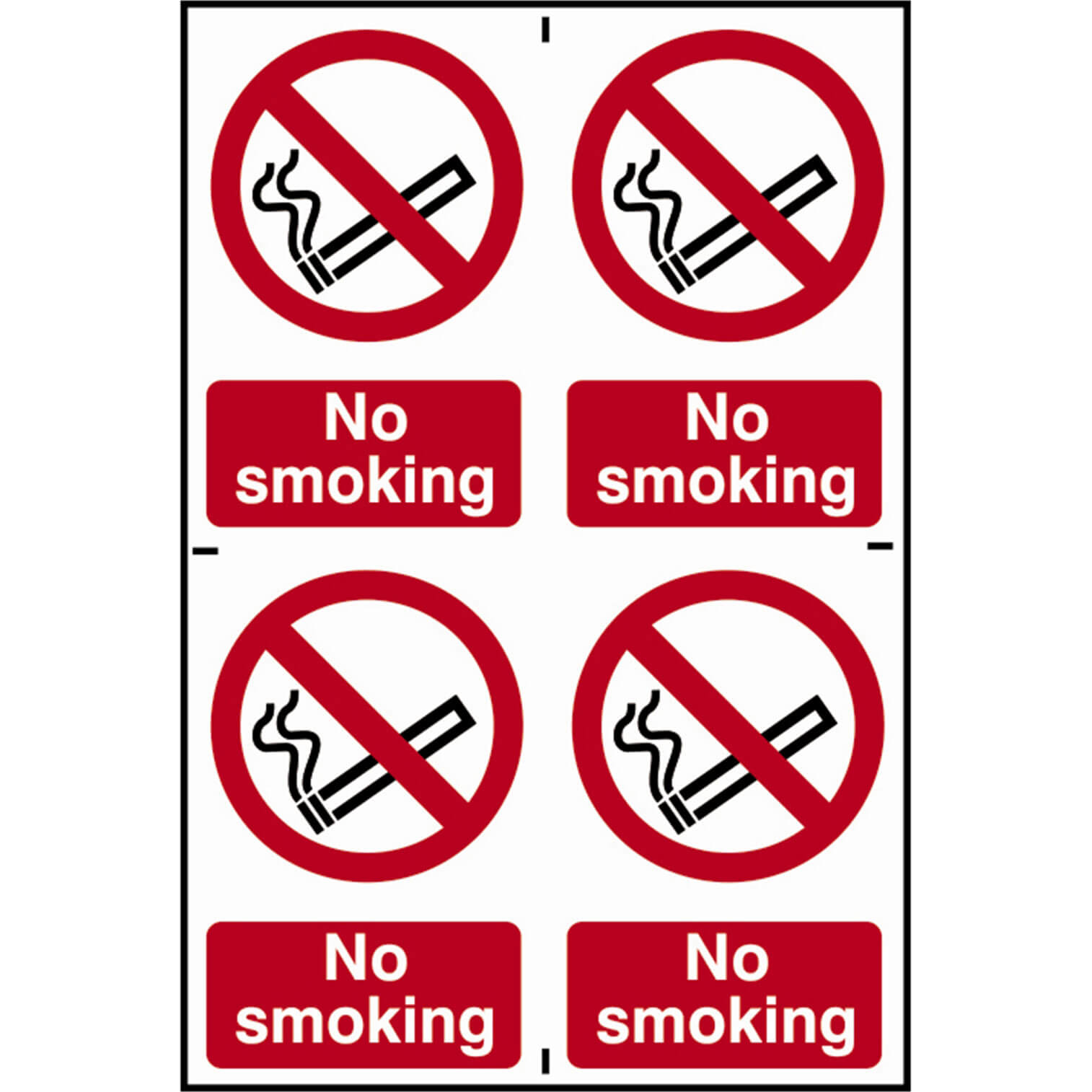 Photo of Scan No Smoking Sign Pack Of 4 100mm 150mm Standard