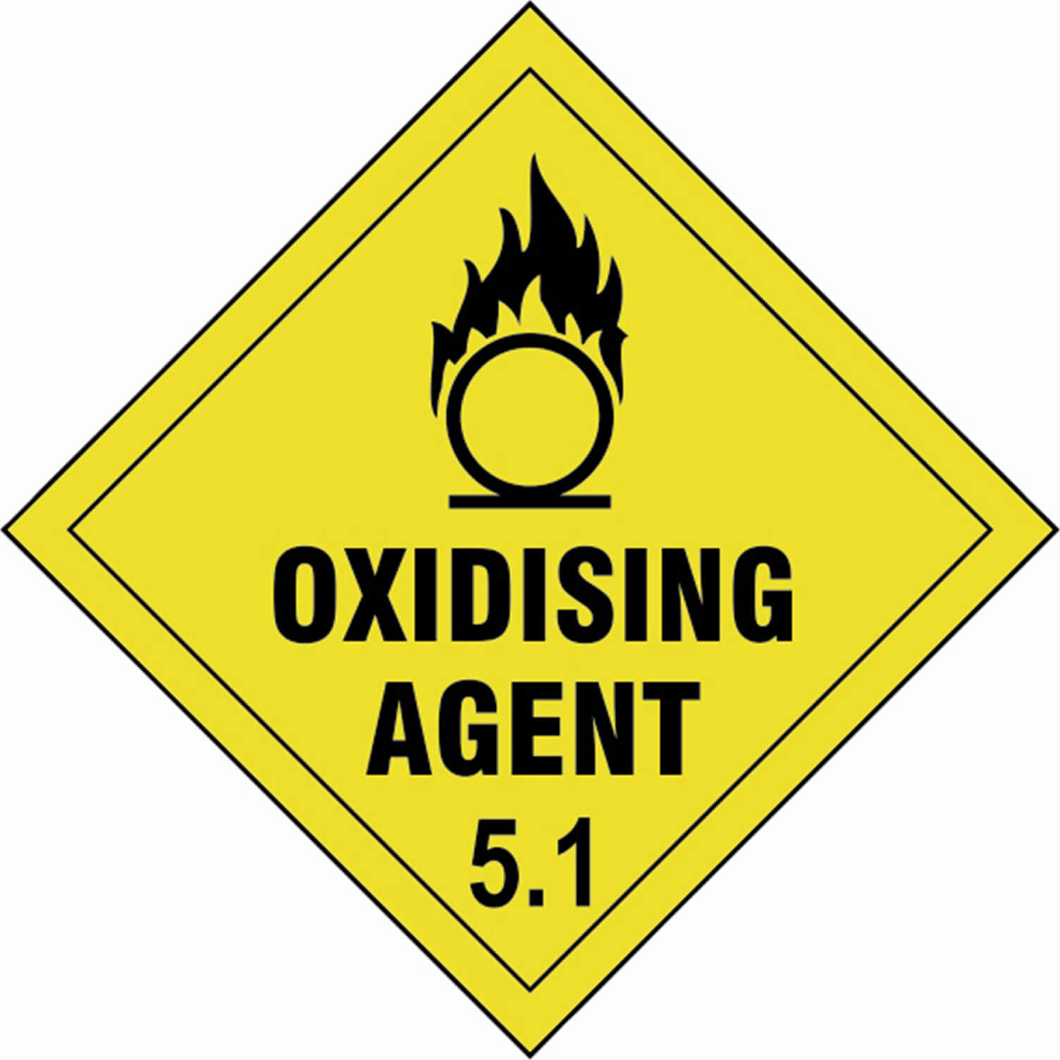 Photo of Scan Oxidising Agent 5.1 Sign 100mm 100mm Standard