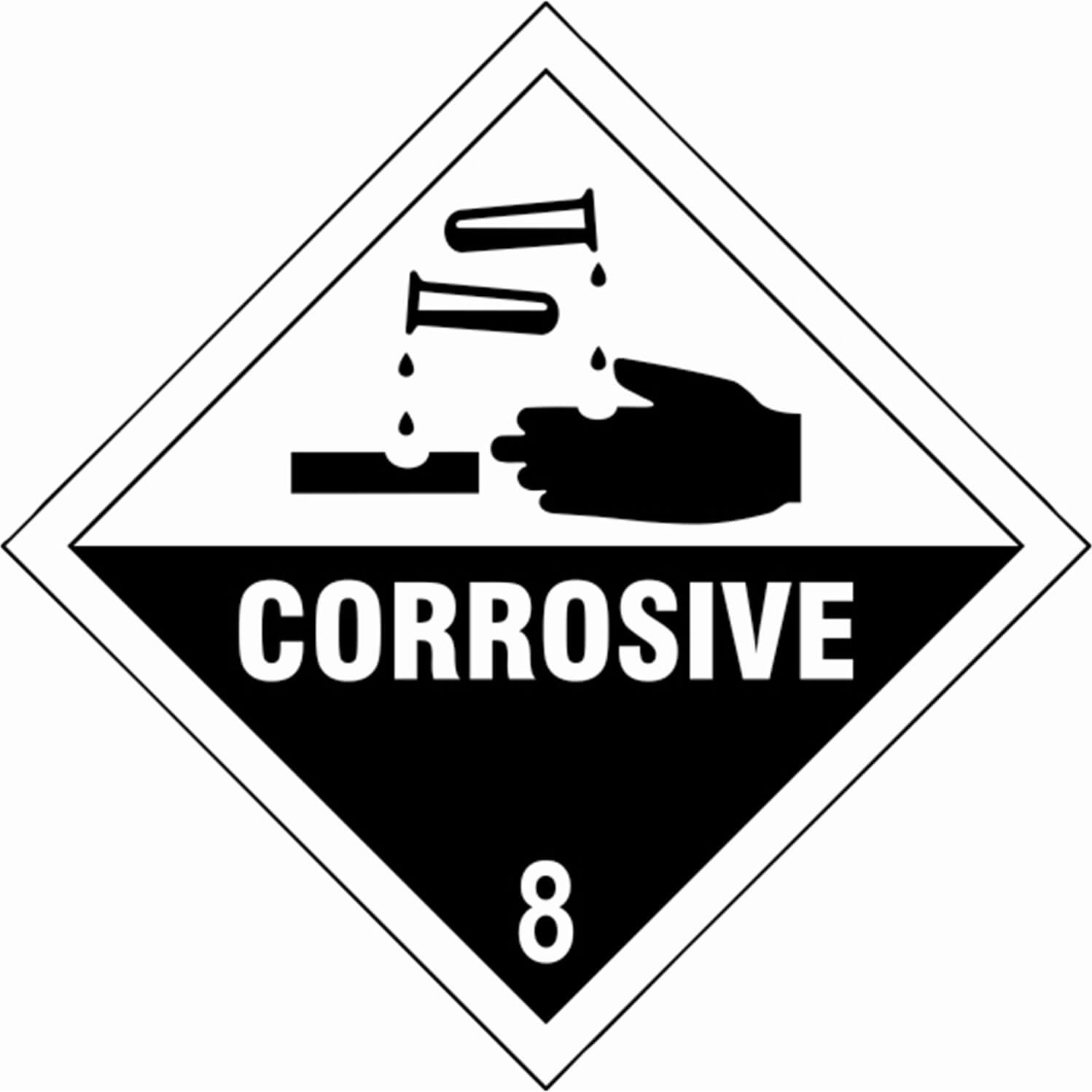 Photo of Scan Corrosive 8 Sign 100mm 100mm Standard