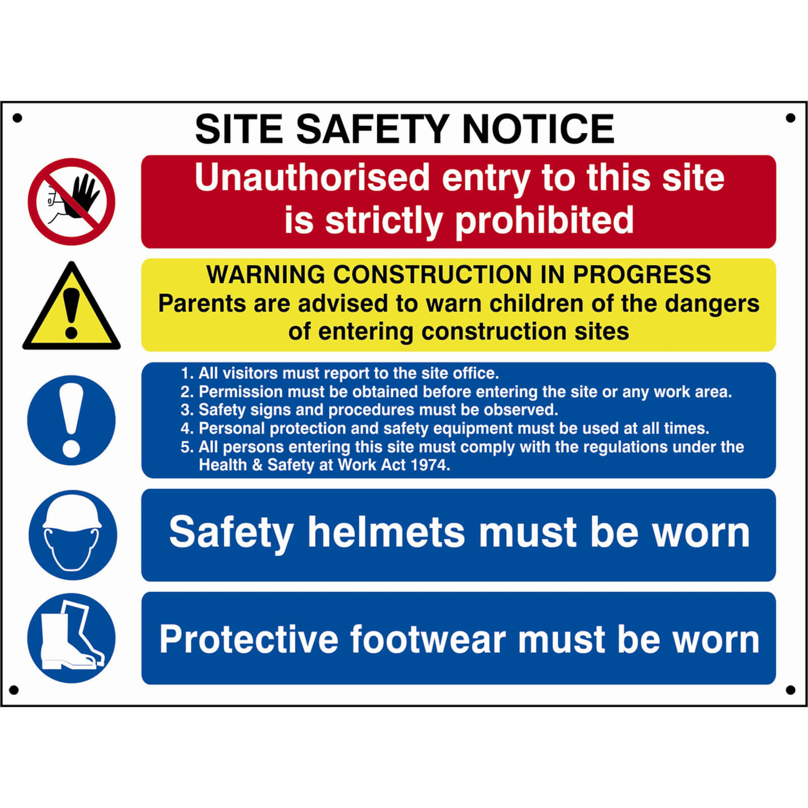 Photo of Scan Composite Site Safety Notice 800mm 600mm Standard