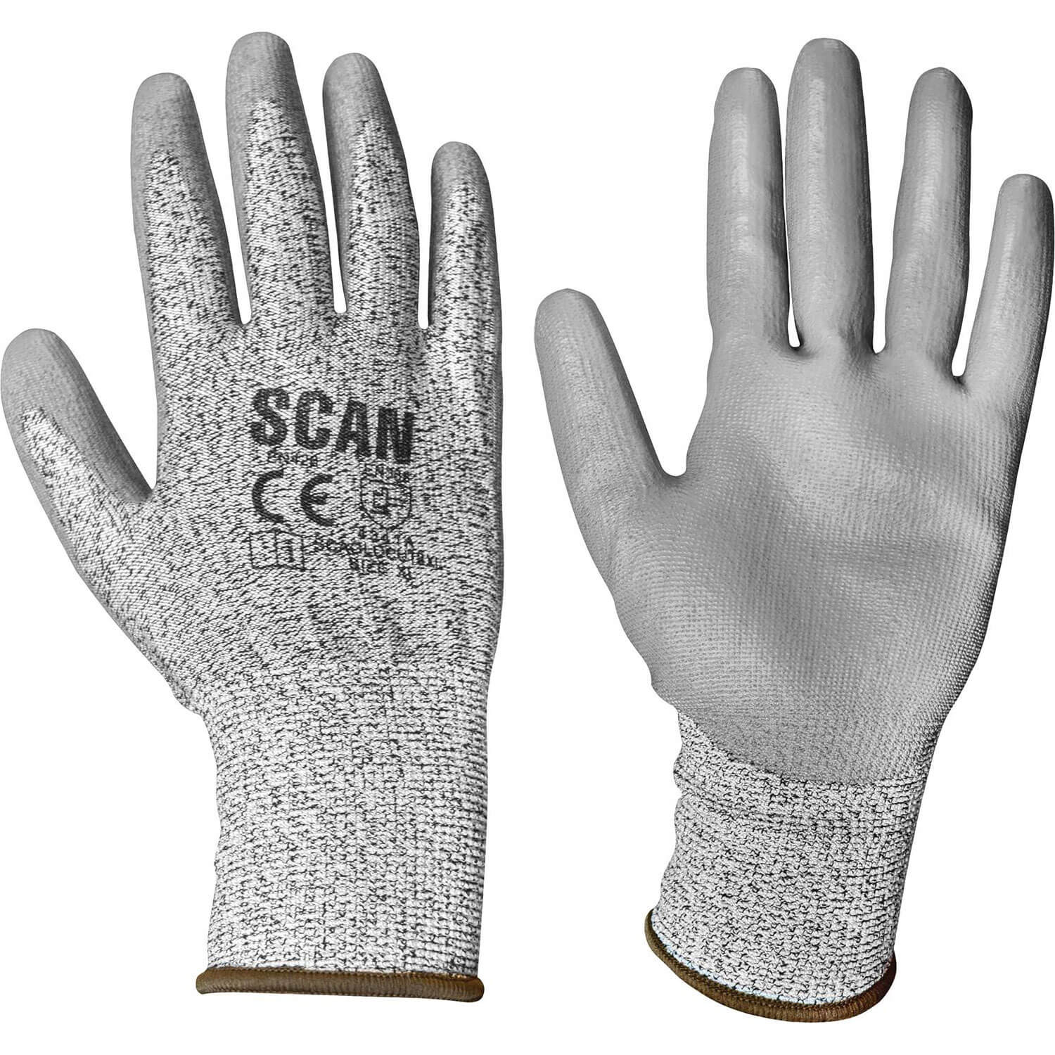 Photo of Scan Pu Coated Cut 3 Gloves Grey Xl