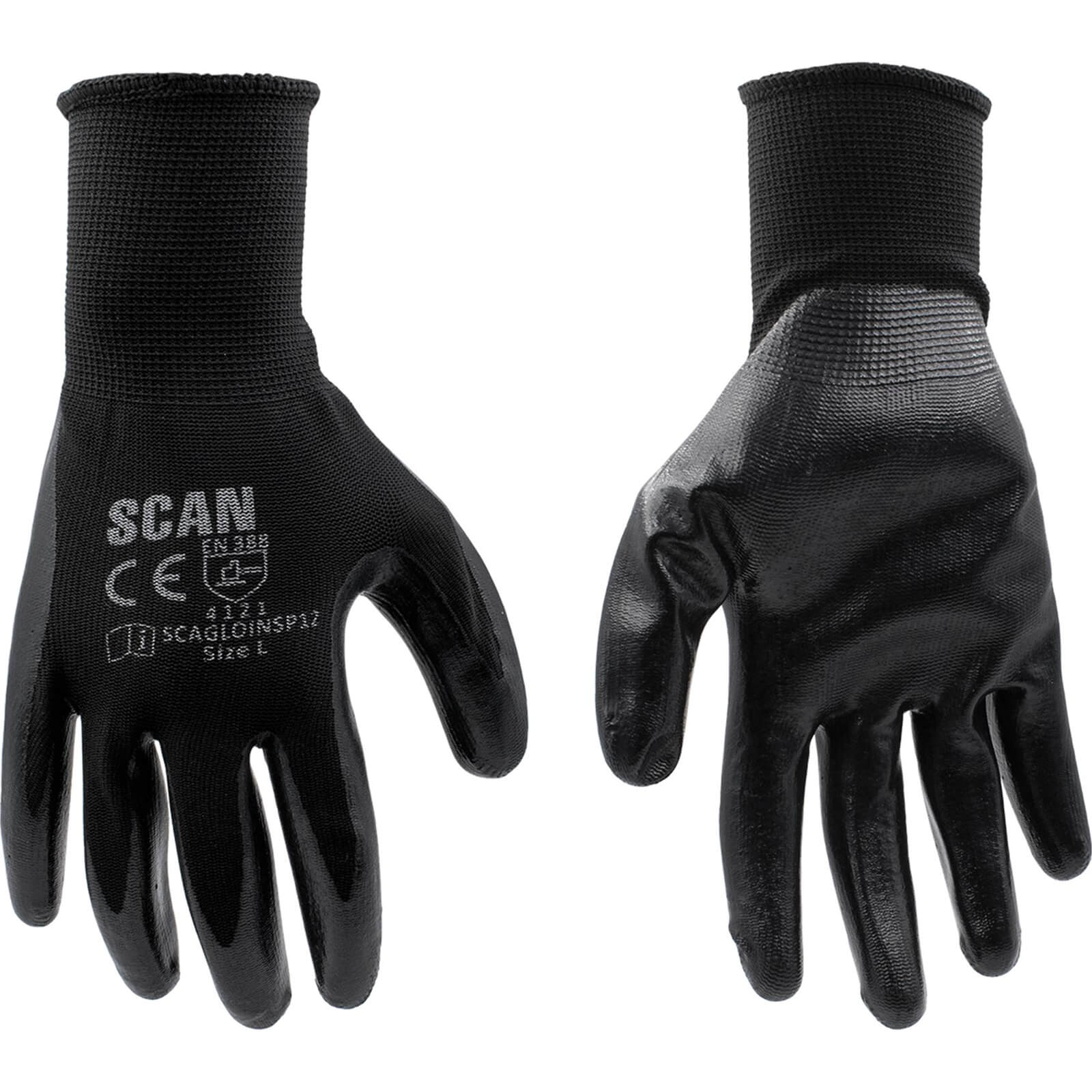 Photo of Scan Inspection Gloves Black Pack Of 12 L