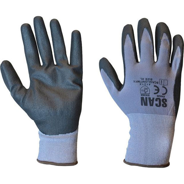 Photo of Scan Breathable Microfoam Nitrile Gloves Grey Xl