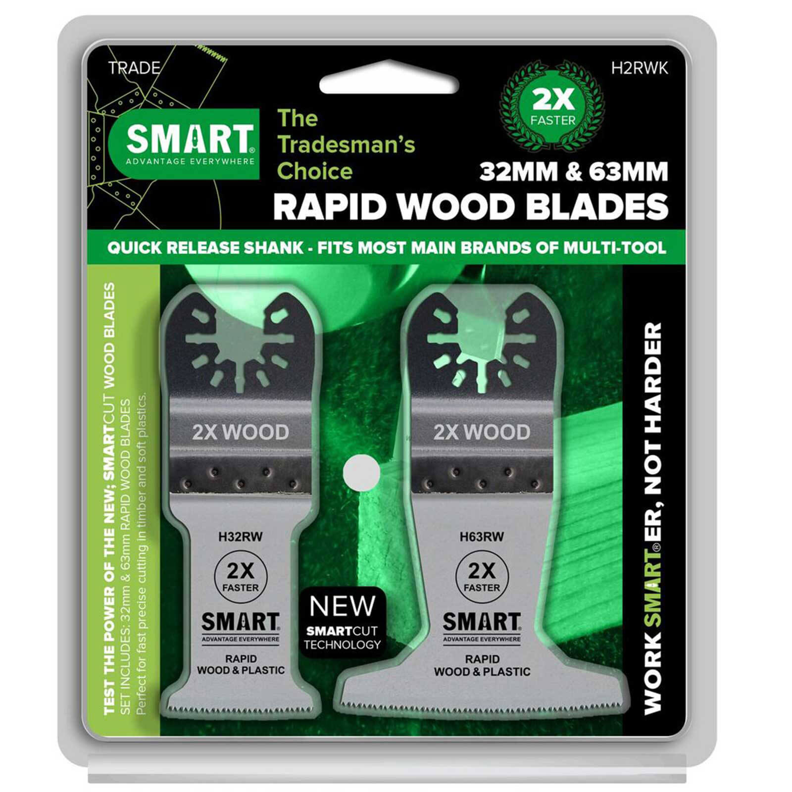 Photo of Smart 2 Piece Rapid Wood Blade Oscillating Multi Tool Blade Set