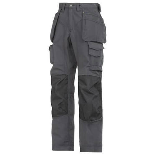 Photo of Snickers 3223 Mens Rip Stop Floor Layer Work Trousers Black / Grey 30