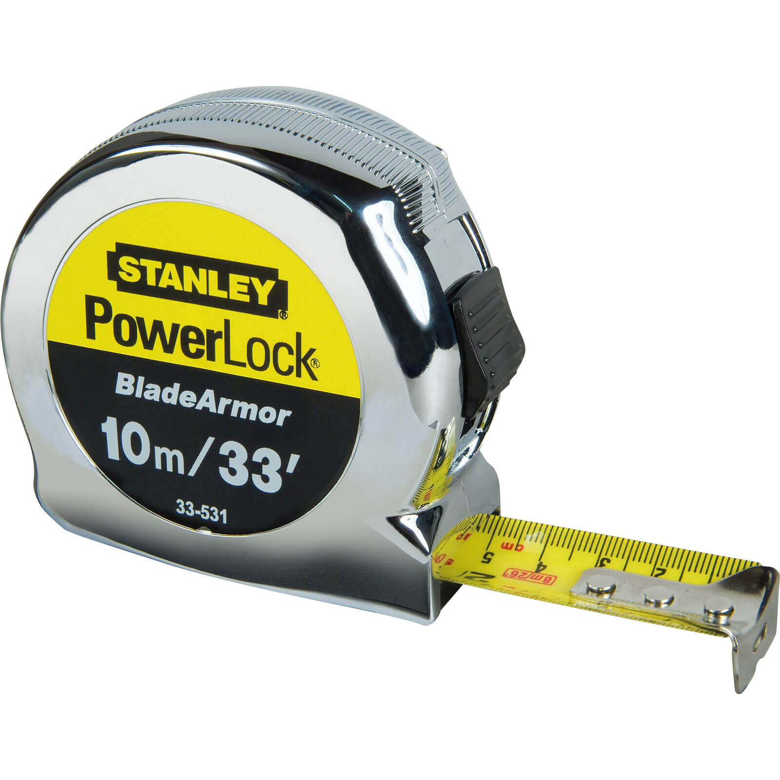 Photo of Stanley Powerlock Blade Armor Tape Measure Imperial & Metric 30ft / 10m 25mm
