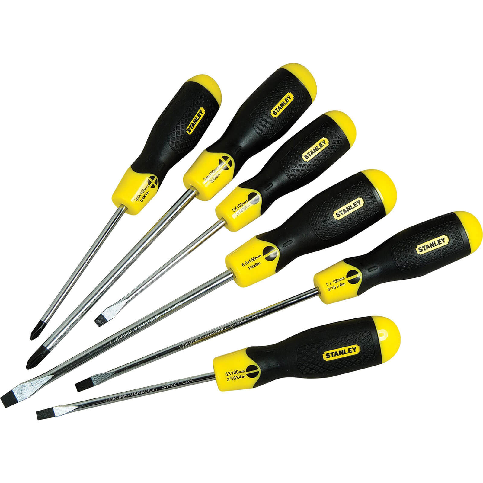 Photo of Stanley 6 Piece Cushion Grip Phillips And Slotted Screwdriver Set