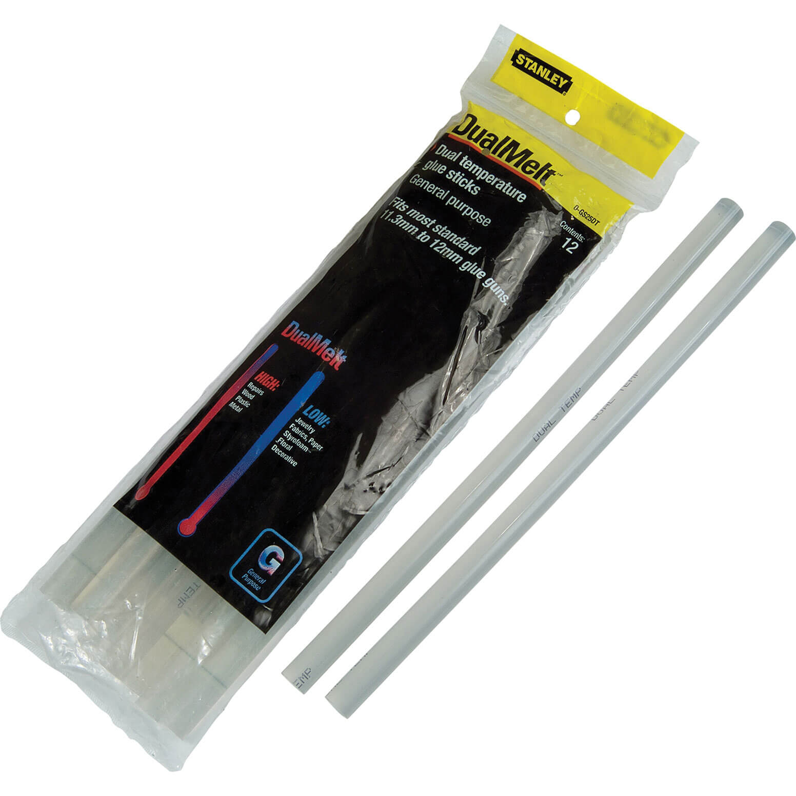 Photo of Stanley Dual Temp Glue Sticks 11mm 250mm Pack Of 12