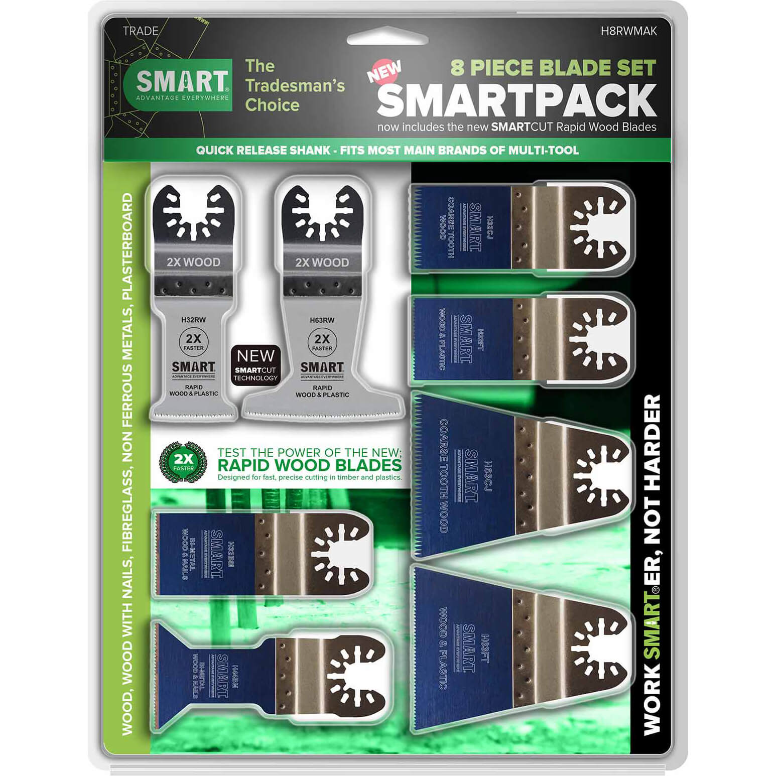 Photo of Smart 8 Piece Trade Smartpack Oscillating Multi Tool Blade Set