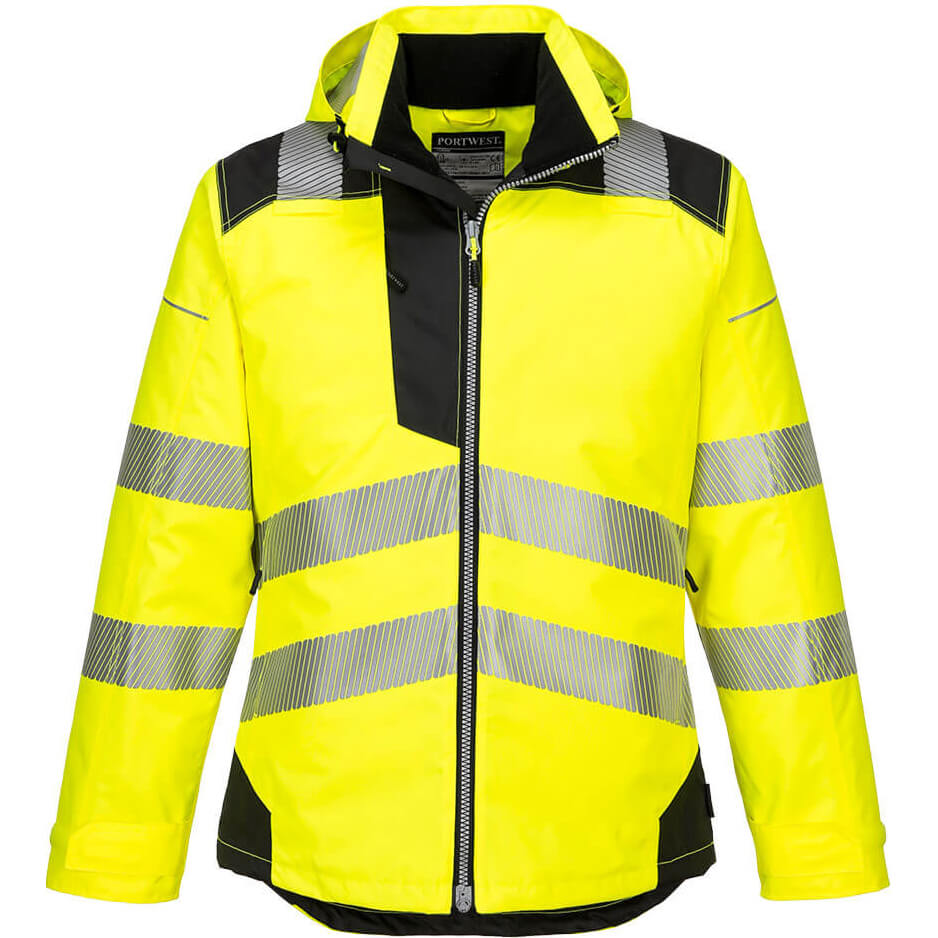 Photo of Pw3 Hi Vis Winter Rain Jacket Yellow / Black 2xl