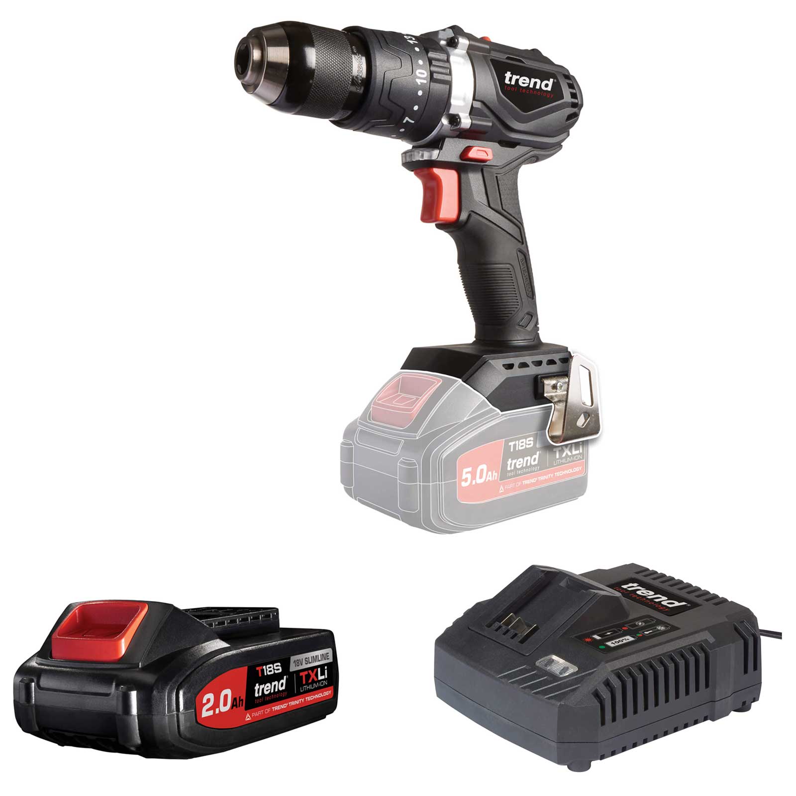 Photo of Trend T18s/cdb 18v Cordless Brushless Combi Drill 1 X 2ah Li-ion Charger No Case
