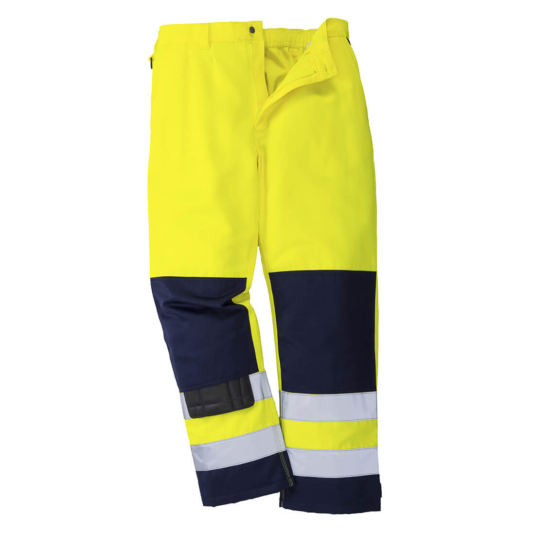 Photo of Portwest Seville Hi Vis Work Trousers Yellow / Navy Xl