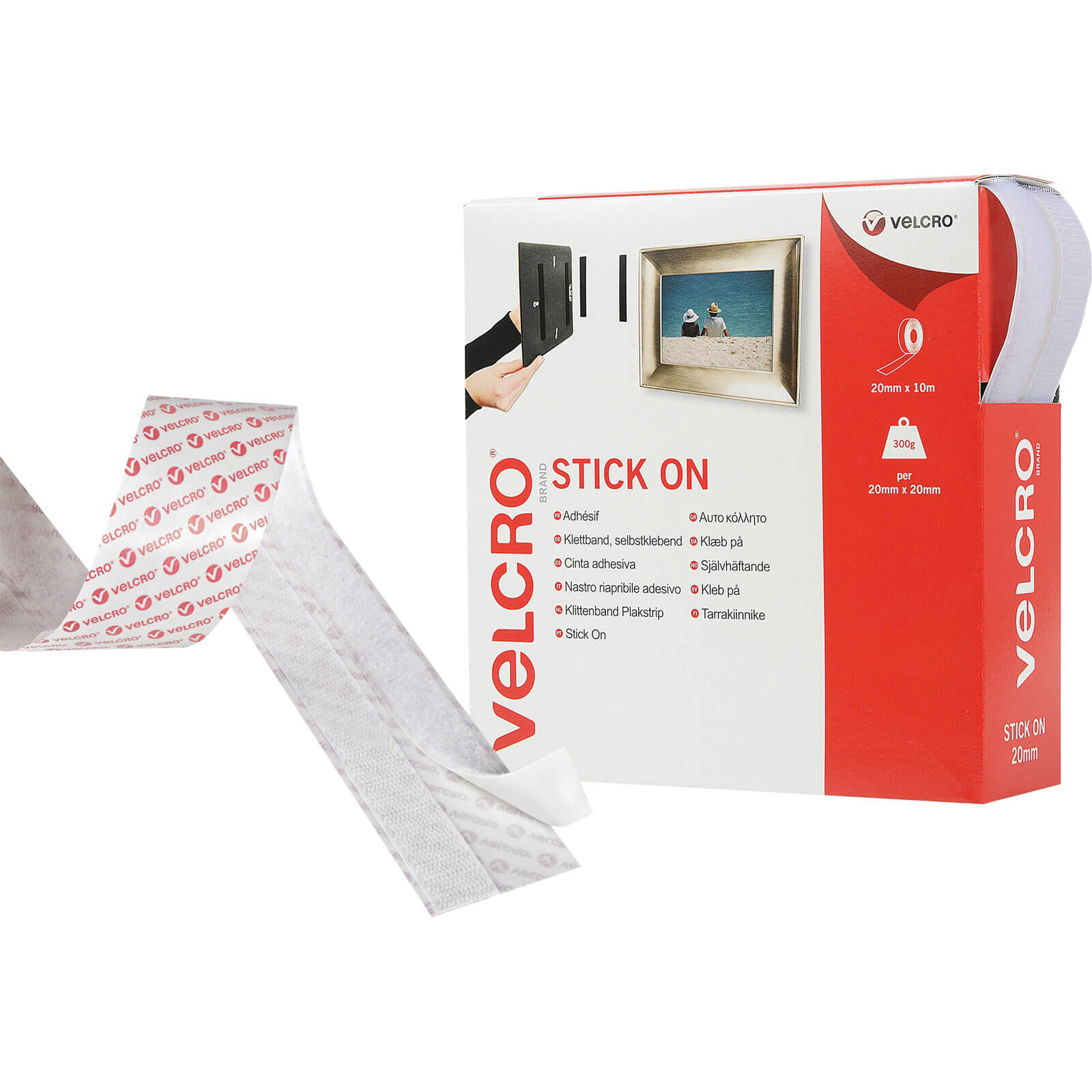 Photo of Velcro Stick On Tape White 20mm 10m Pack Of 1