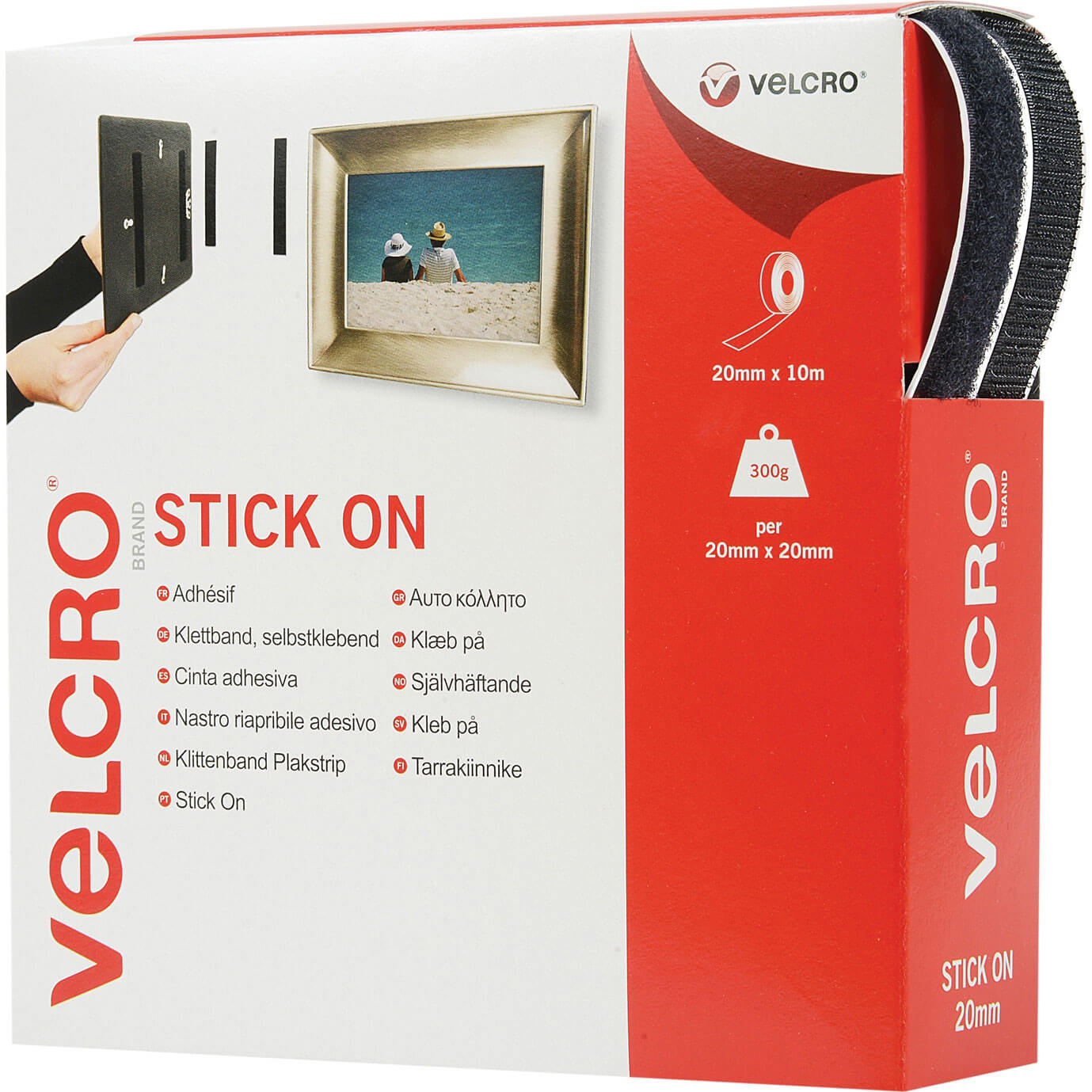 Photo of Velcro Stick On Tape Black 20mm 10m Pack Of 1