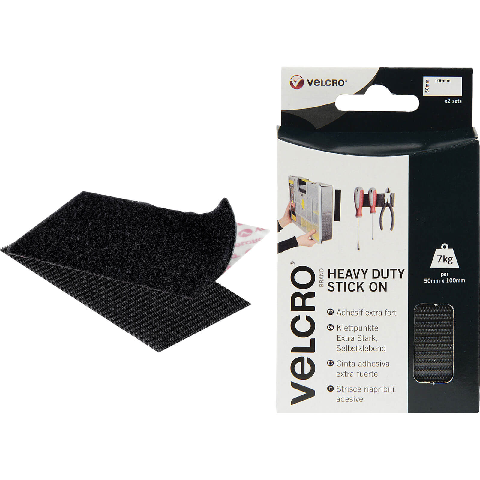 Velcro Heavy Duty Stick On Strips Black