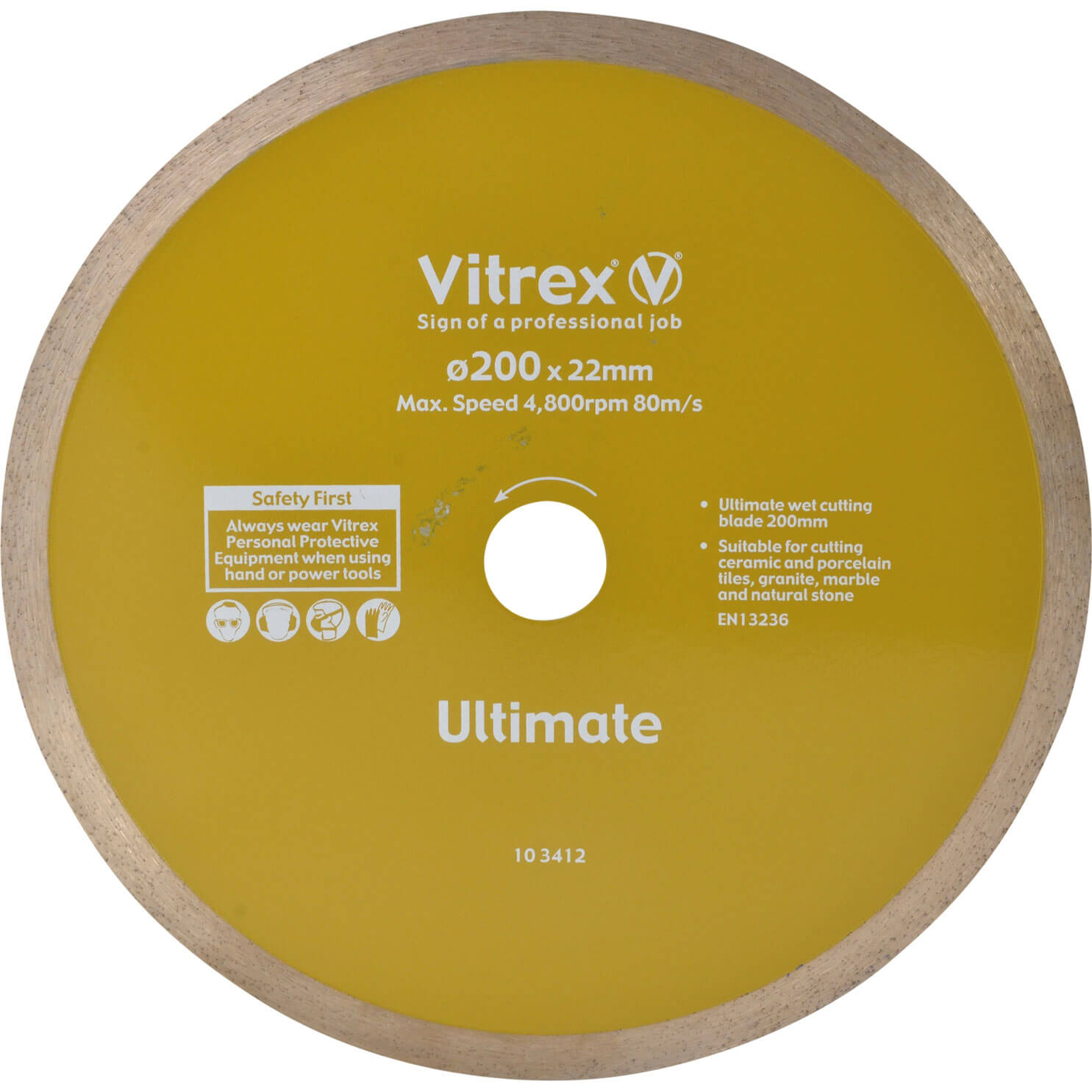 Photo of Vitrex Ultimate Diamond Blade For Wet Bridge Tile Saw 200mm