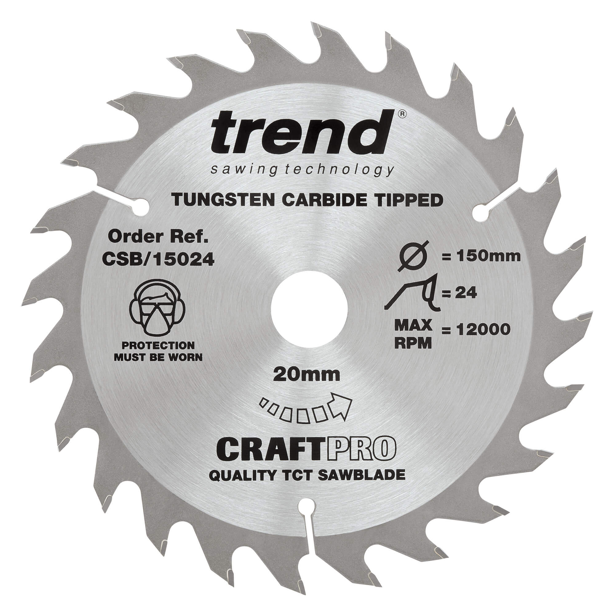 Photo of Trend Craftpro Wood Cutting Saw Blade 150mm 24t 20mm