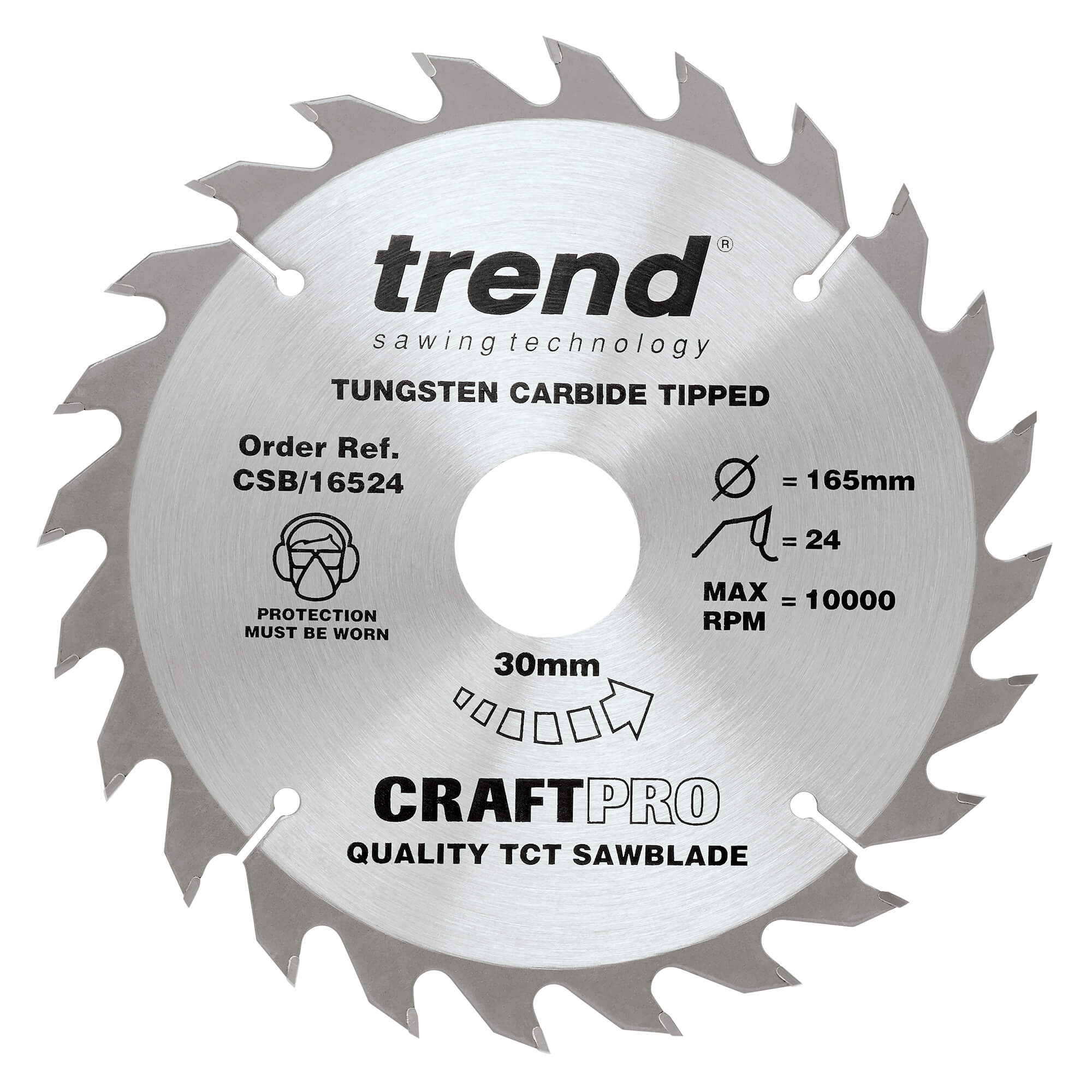Photo of Trend Craftpro Wood Cutting Saw Blade 165mm 24t 30mm