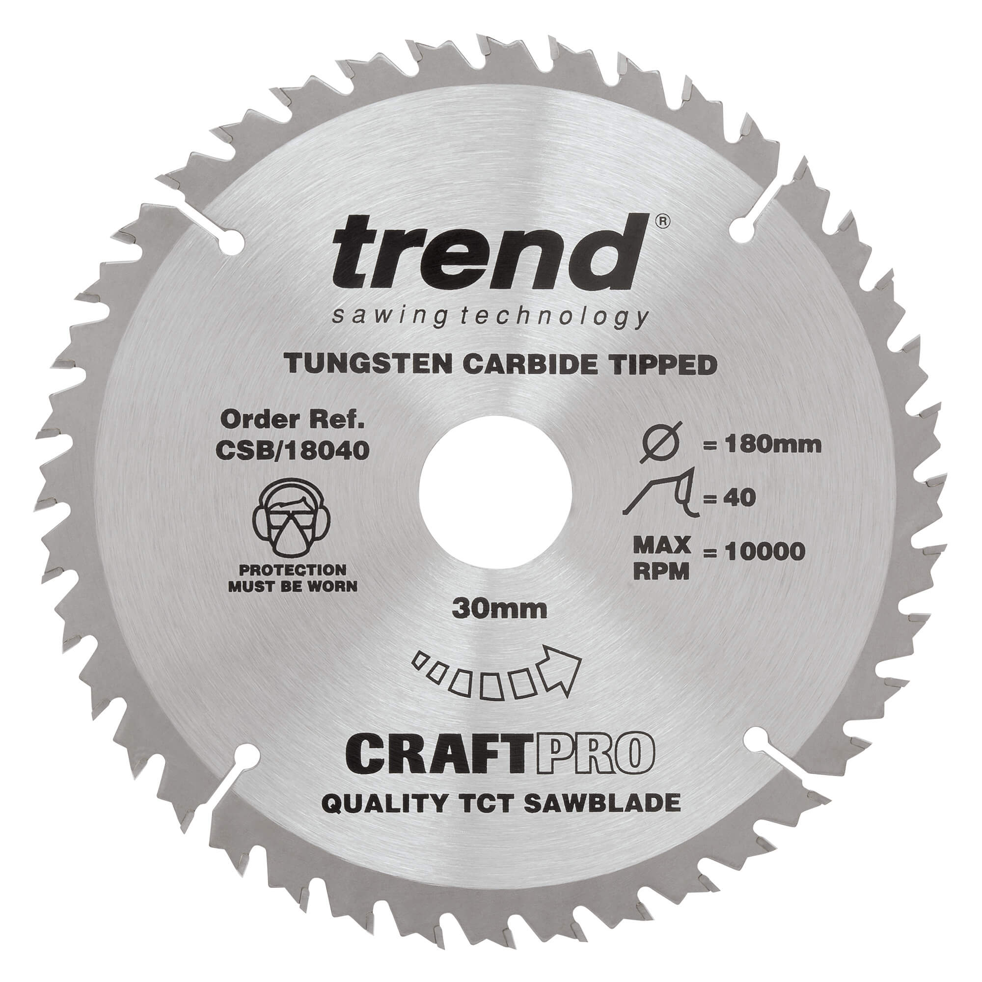 Photo of Trend Craftpro Wood Cutting Saw Blade 180mm 30t 30mm