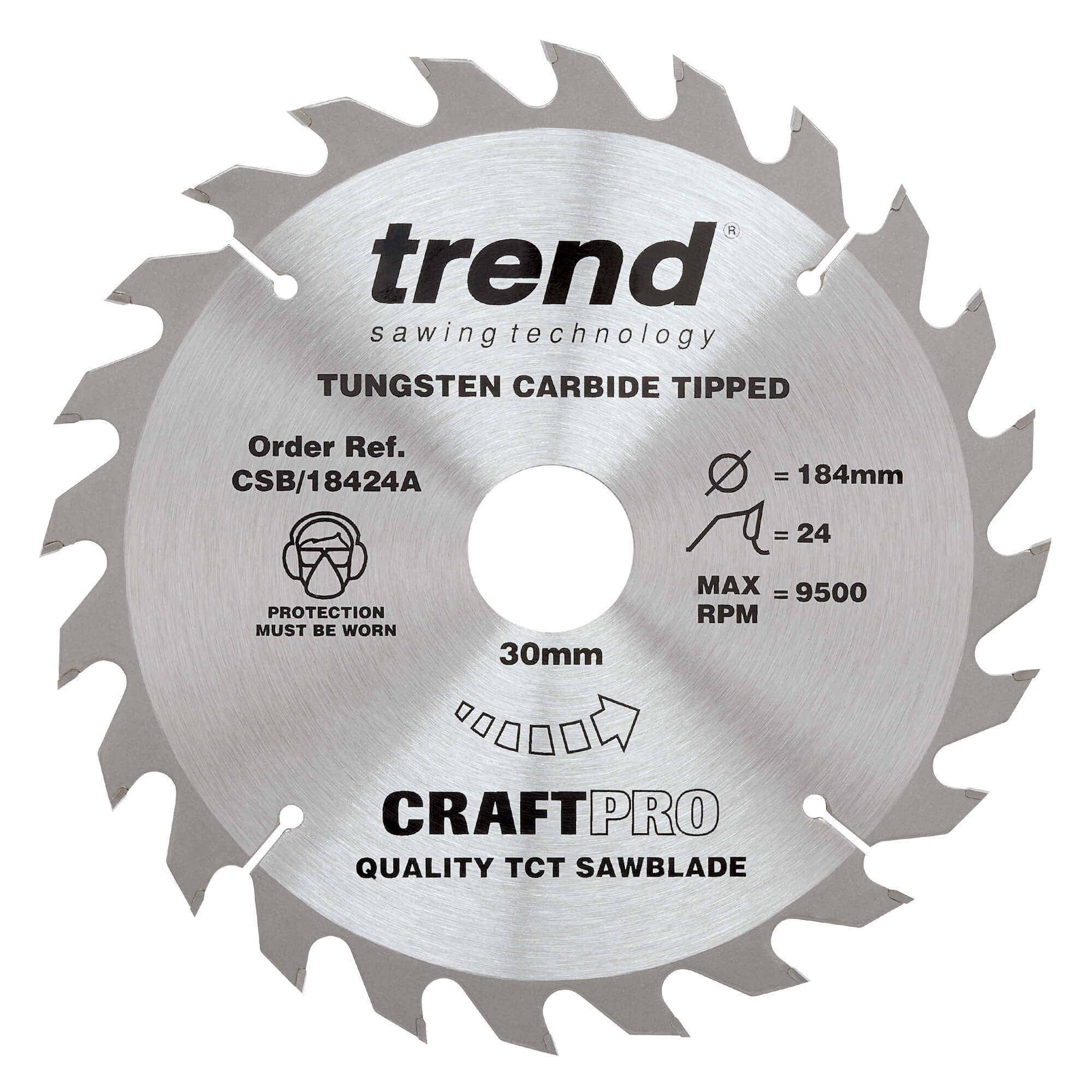 Photo of Trend Craftpro Wood Cutting Saw Blade 184mm 24t 30mm
