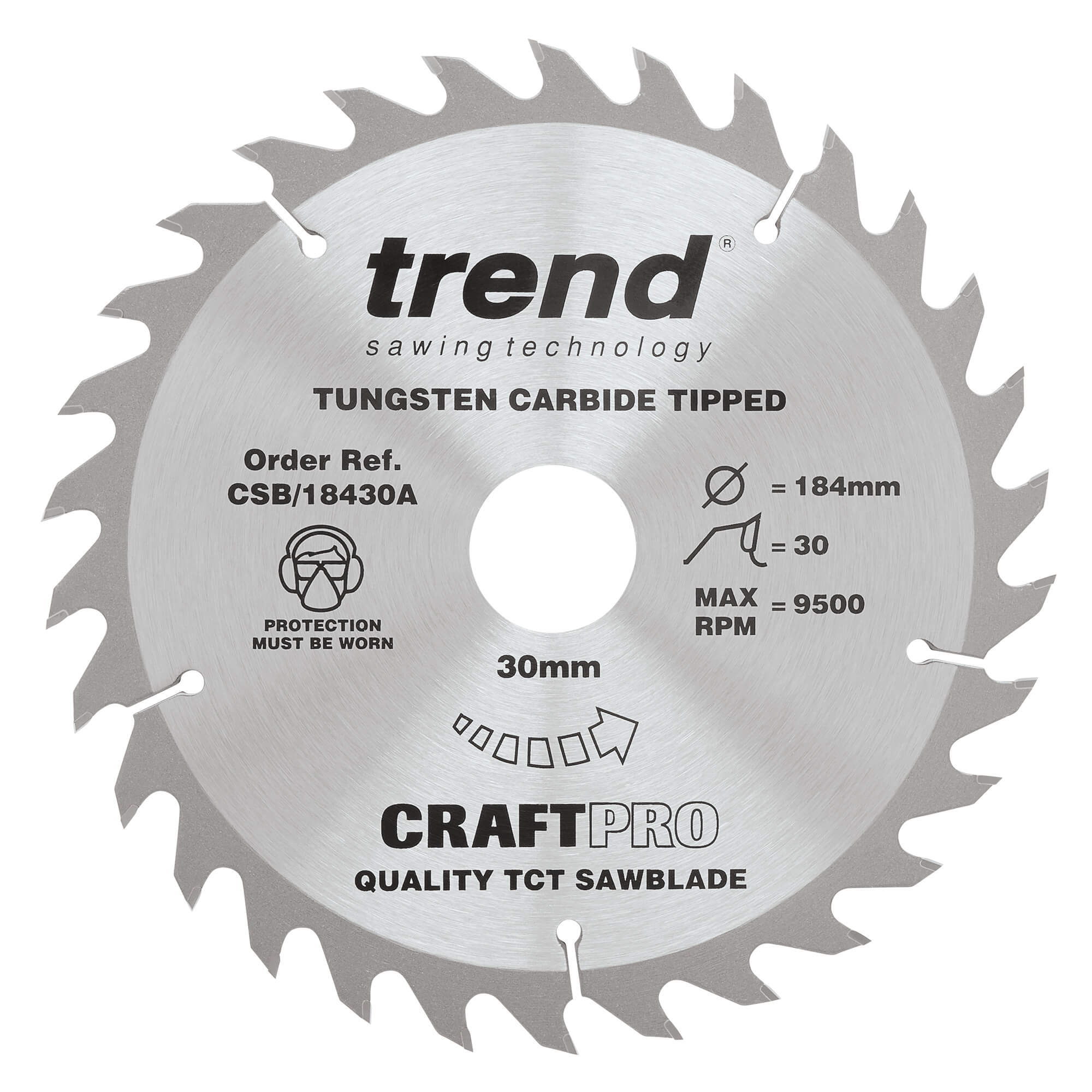 Photo of Trend Craftpro Wood Cutting Saw Blade 184mm 30t 30mm