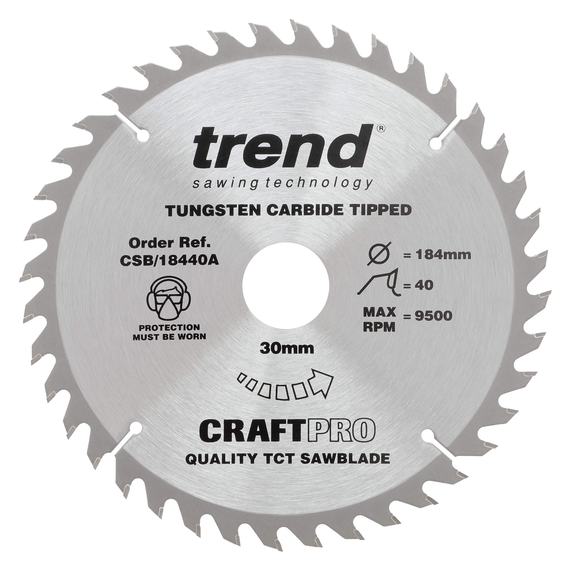 Photo of Trend Craftpro Wood Cutting Saw Blade 184mm 40t 30mm