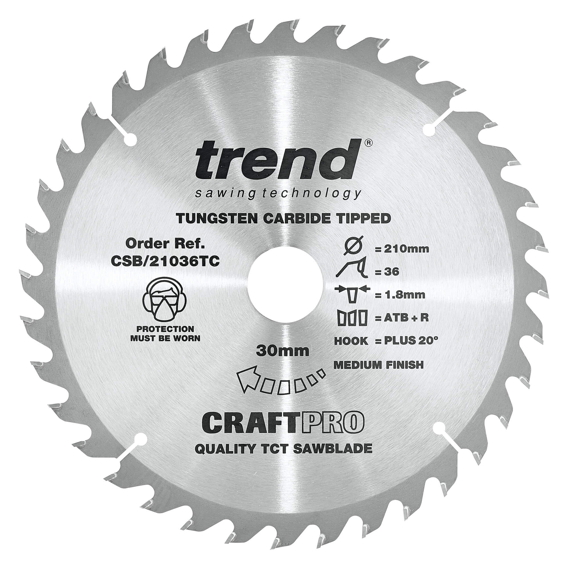 Photo of Trend Craftpro Wood Cutting Saw Blade For Dewalt Dcs7485 210mm 36t 30mm