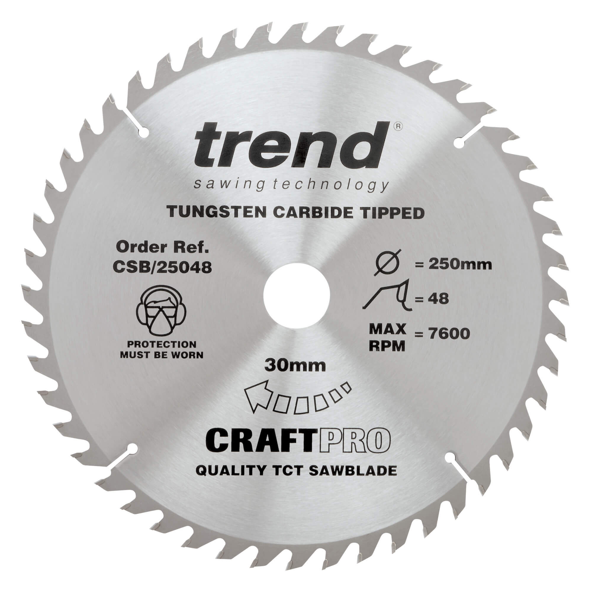 Photo of Trend Craftpro Wood Cutting Saw Blade 250mm 48t 30mm