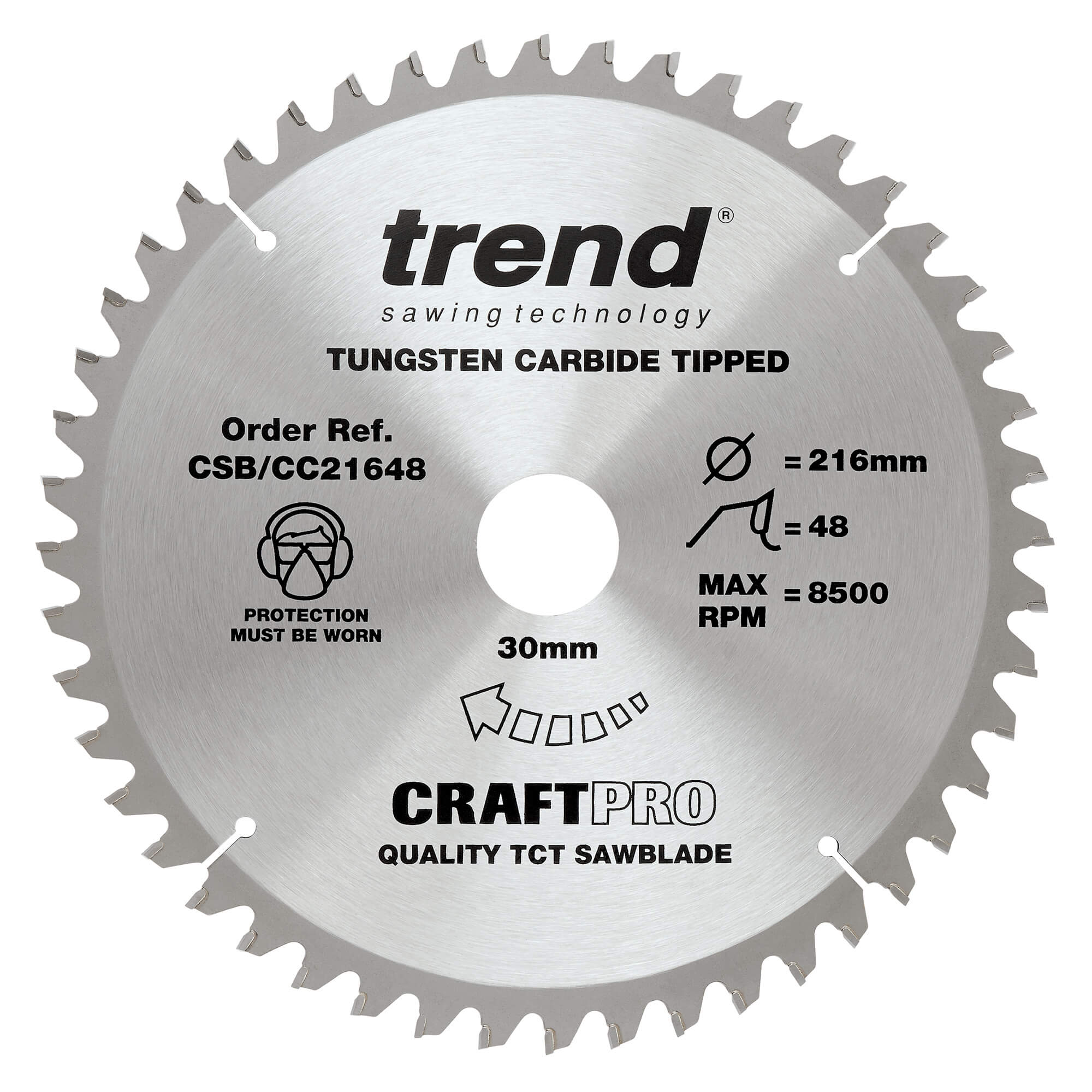 Photo of Trend Craftpro Wood Cutting Mitre Saw Blade 216mm 48t 30mm