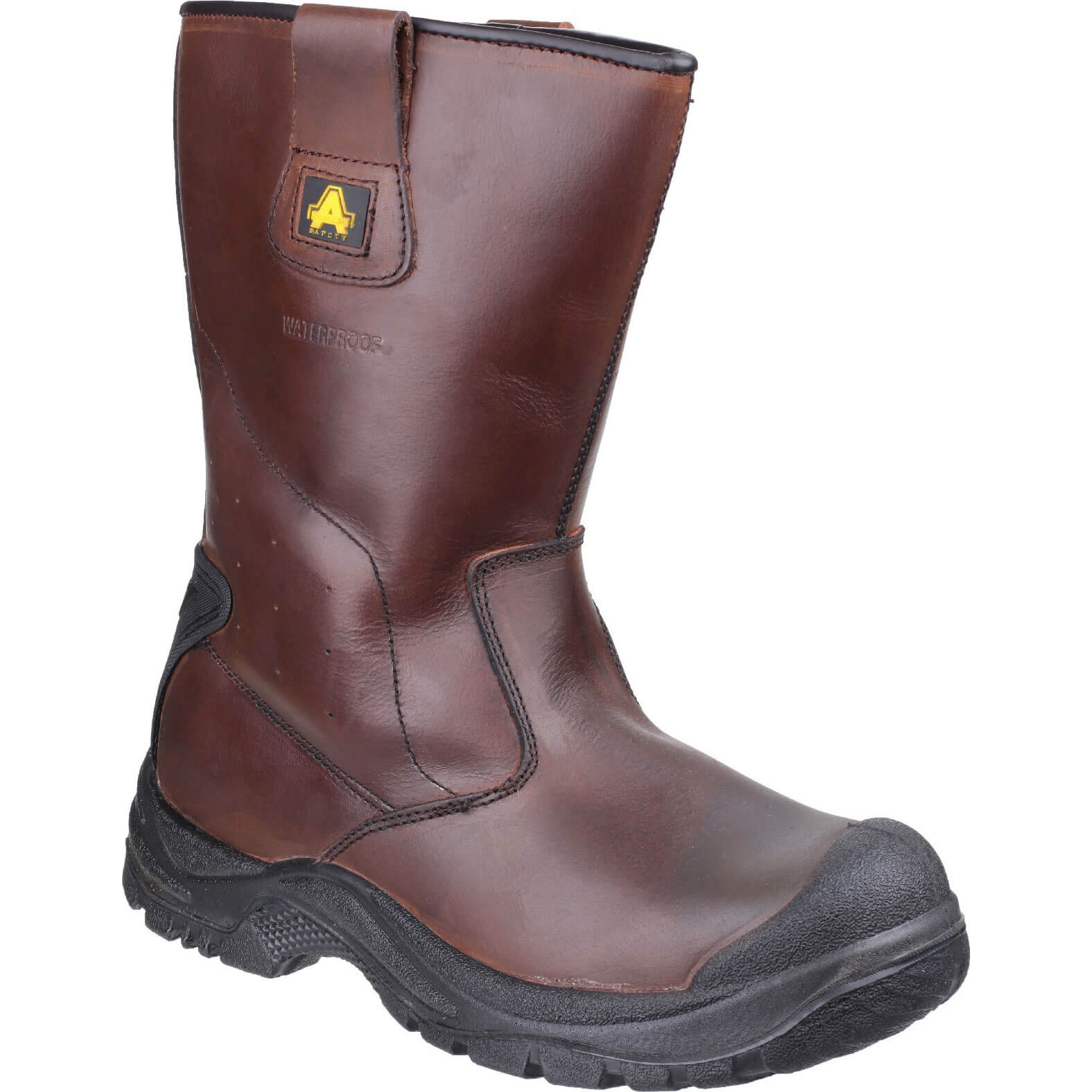 Photo of Amblers Mens Safety As249 Cadair Waterproof Pull On Rigger Boots Brown Size 6