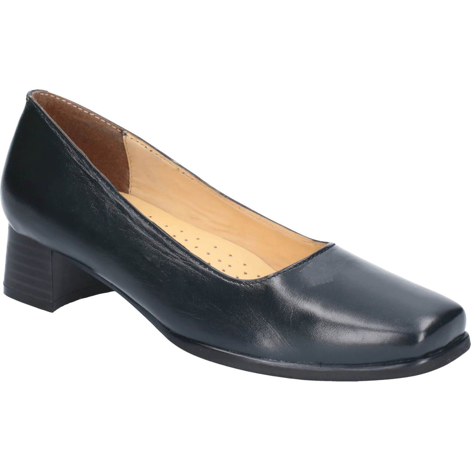 Amblers Walford Ladies Shoes Wide Fit Court Navy Size 6