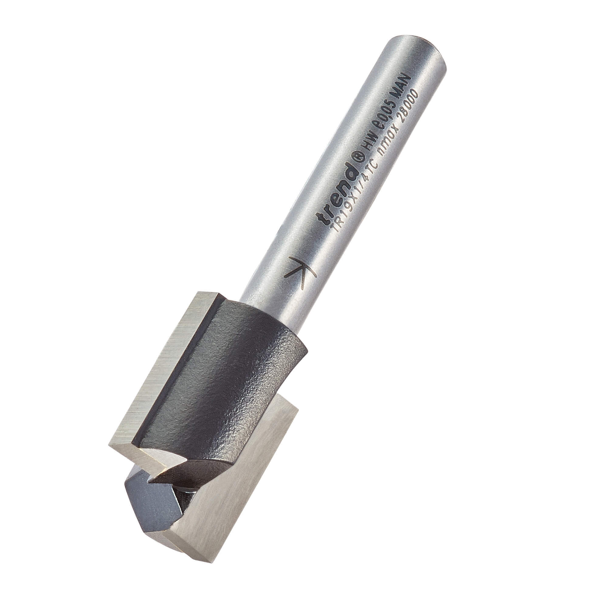 Photo of Trend Two Flute Ptfe Coated Non Stick Router Cutter 15.9mm 19mm 1/4